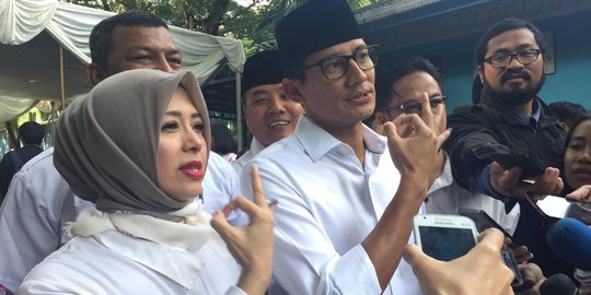 Sandiaga maju Pilpres 2019, istri ngaku sedih & minta dikuatkan