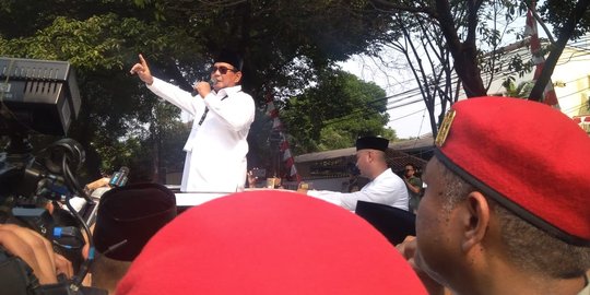 Di hadapan pendukung, Prabowo cerita diceramahi khatib soal tugas pemimpin