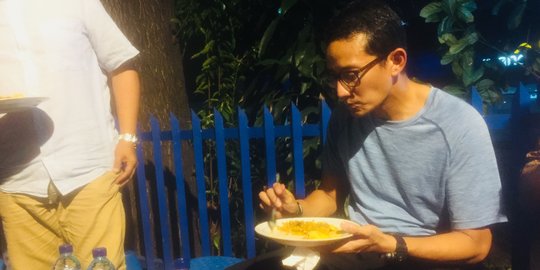 Sandiaga langsung santap nasi goreng kambing Kebon Sirih usai tes kesehatan