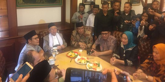 Bareng Cak Imin, Ma'ruf Amin datangi PBNU