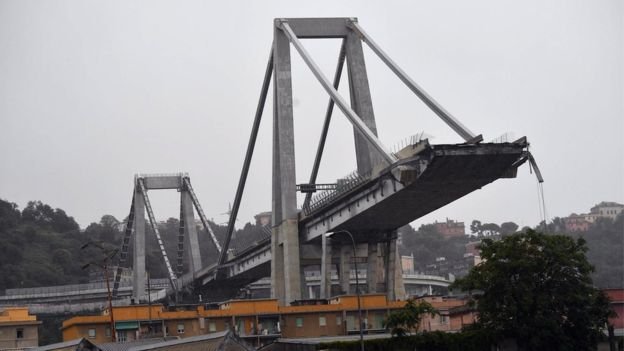 jembatan di genoa italia ambruk