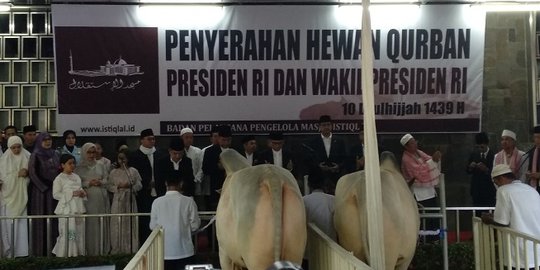 Selain Jokowi dan JK, menteri kabinet kerja berkurban di Masjid Istiqlal