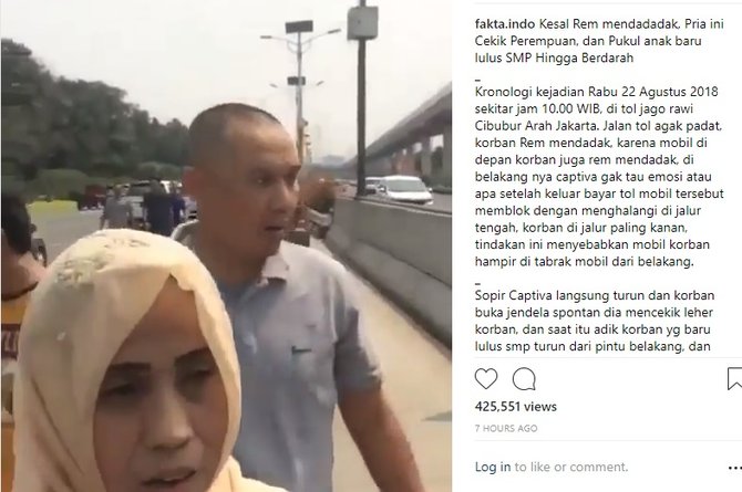 video viral pemukulan di jalan tol