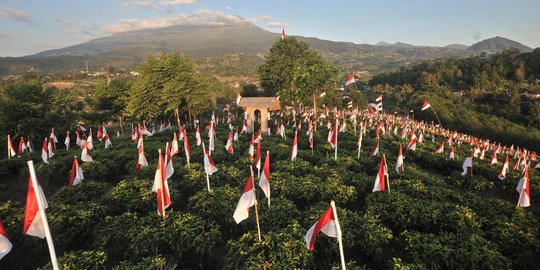 Semarakkan HUT RI, 1.970 bendera Merah Putih berkibar di lereng Gunung Lawu
