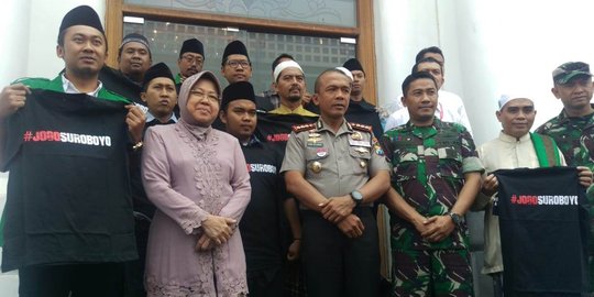 Usai rusuh deklarasi #2019GantiPresiden di Surabaya, polisi kumpulkan Banser dan FPI