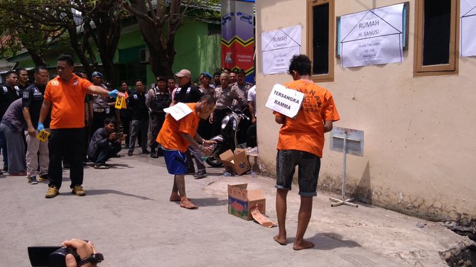 rekonstruksi kasus pembunuhan di makassar