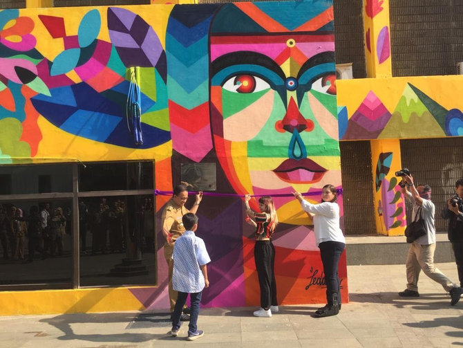 mural karya seniman kolombia di tim