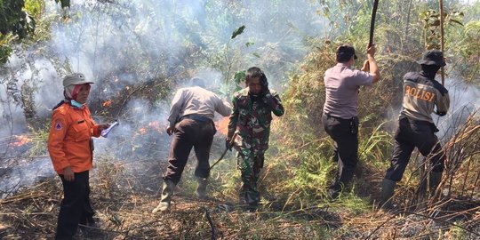 10 Hektare lahan sawit yang dibakar warga baru bisa dipadamkan 2 hari