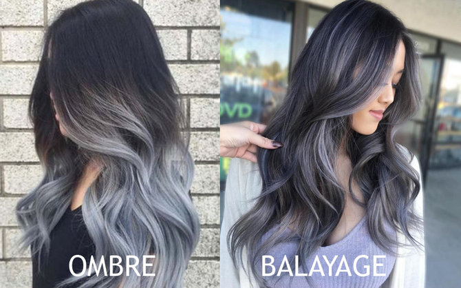 ilustrasi ombre vs balayage