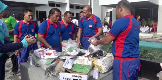 11 Senpi digerinda & puluhan kilogram narkoba diblender di Oditur Militer Medan
