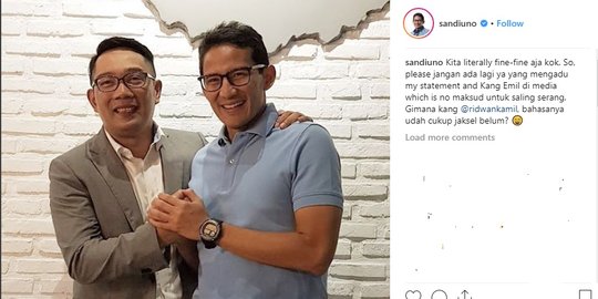 Sandiaga & Kang Emil: Singkirkan perbedaan politik, fokus di ekonomi