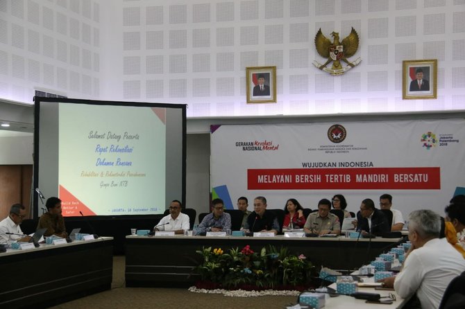 rakor pembahasan rencana rehabilitasi dan rekonstruksi pasca bencana gempa bumi ntb