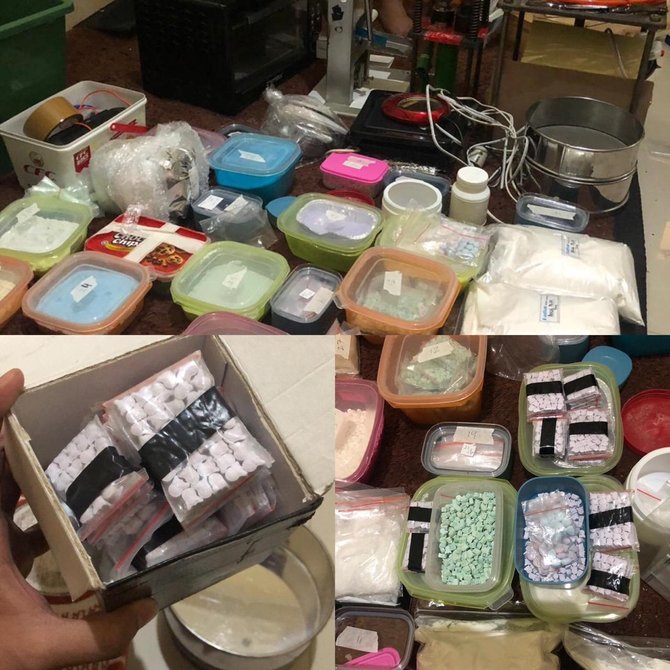 penggerebekan rumah produksi sabu di bogor