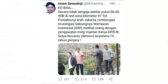 KPK klarifikasi foto Setnov tanpa rompi tahanan di jalan tol Cipularang