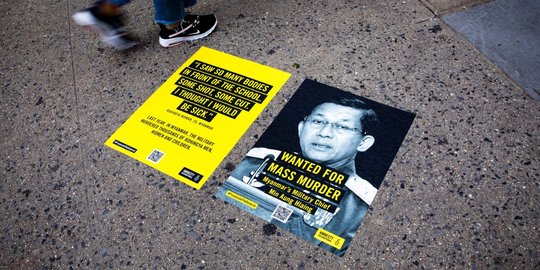 Jelang sidang PBB, poster pembantai etnis Rohingya disebar di jalan New York