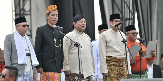 Survei: Jokowi lebih disukai dibanding Prabowo, Ma'ruf kalah populer dari Sandiaga
