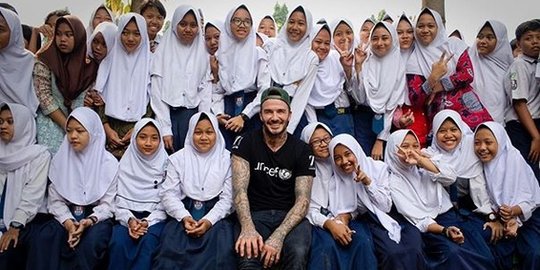 David Beckham beri perhatian anak-anak korban gempa Sulteng