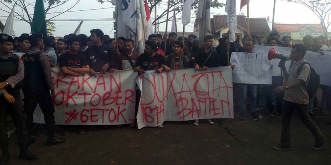 HUT Provinsi Banten ke 18, mahasiswa tuntut janji Gubernur