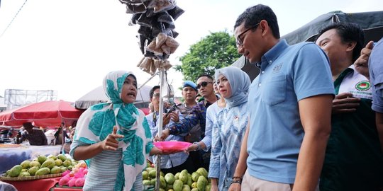 Kampanye di pasar Bandar Lampung, Sandiaga dipesan jangan hapus BPJS