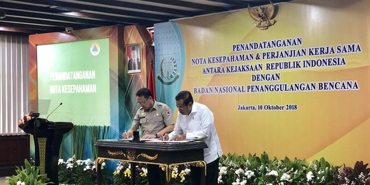 BNPB dan Kejagung teken kerjasama penanganan menanggulangi bencana