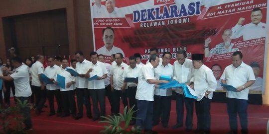 Kepala daerah dari Gerindra dan Demokrat di Riau deklarasi dukung Jokowi