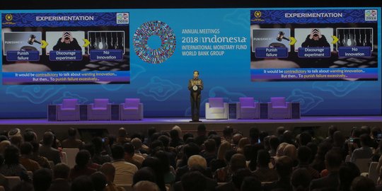 Presiden Jokowi berpidato dalam Bali Fintech Agenda