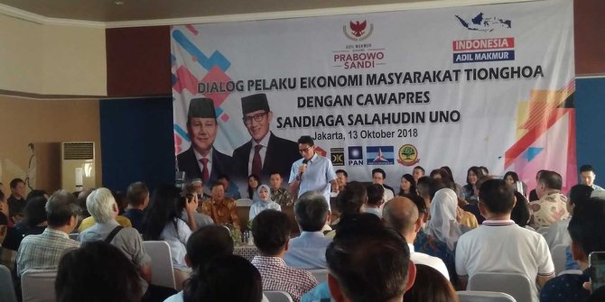 Bertemu Pebisnis Tionghoa Sandiaga Singgung Soal Sulitnya