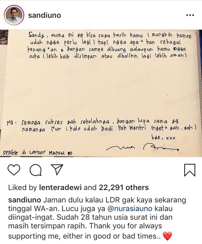 Surat Cinta Dari London Untuk Sandiaga Uno Merdekacom