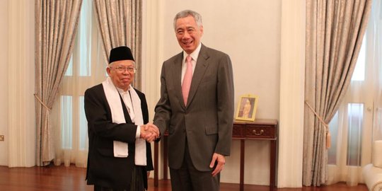 Temui PM Singapura, Ma'ruf tidak ingin ekonomi RI cuma tergantung AS dan China