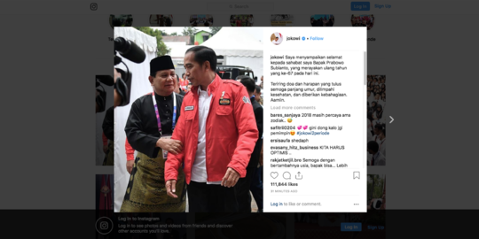 Sebut Prabowo sahabat, Jokowi ucapkan selamat ulang tahun dan doakan selalu bahagia