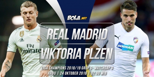 Data dan fakta Liga Champions: Real Madrid vs Viktoria Plzen