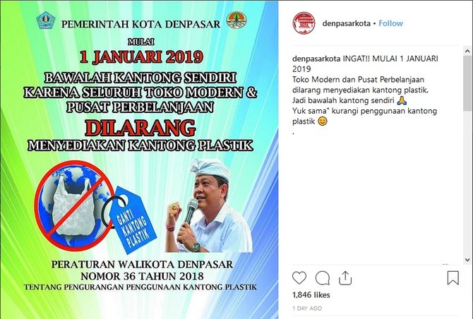 pemkot denpasar larang kantong plastik