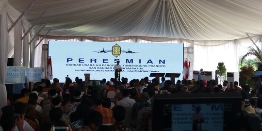 Jokowi pamerkan Bandara APT Pranoto, dibangun pakai APBD Pemprov Kaltim