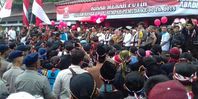 Ribuan pemuda di Banten ikuti kirab Merah Putih