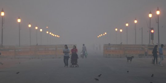 Beraktivitas di tengah pekatnya kabut asap di New Delhi
