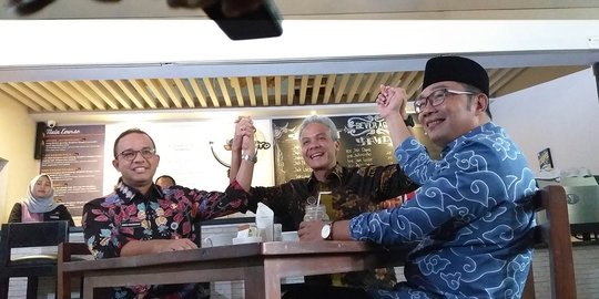 Pesan damai ala Anies, Ganjar dan Kang Emil lewat secangkir kopi dan es cokelat