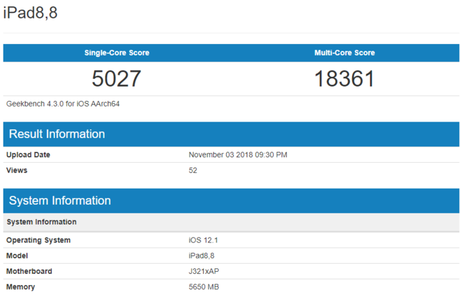 benchmark ipad pro 2018