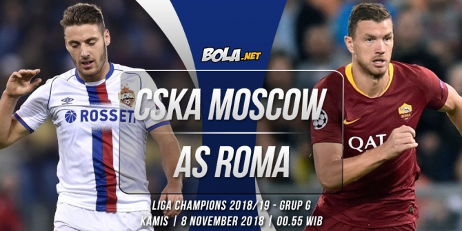 Data dan fakta Liga Champions: CSKA Moscow vs AS Roma