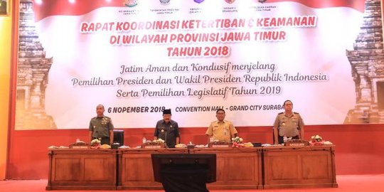 Konsolidasi pengamanan Pemilu di Jatim event praised by the Dirjen Otda