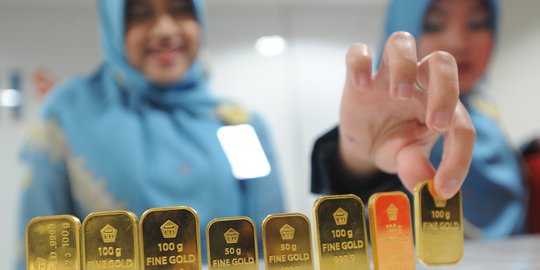Harga emas masih lanjutkan pelemahan, hari ini turun Rp 3.000 menjadi Rp 657.000/gram