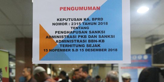 Pemprov DKI Hapus Denda Pajak Kendaraan Bermotor