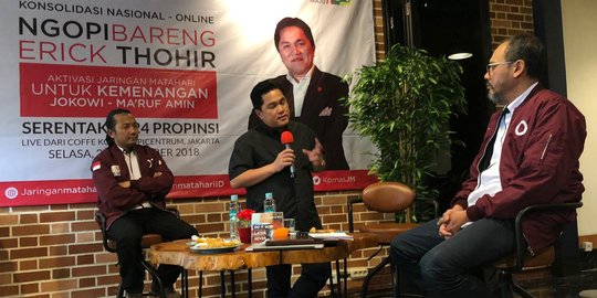 Di Depan Erick Thohir, Relawan Jabarkan 12 Program Kampanye Kreatif Jokowi-Ma'ruf