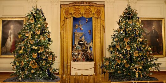 Mengintip Megahnya Dekorasi Natal di Gedung Putih