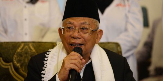 Ma'ruf Amin Sebut Jumlah Pesantren Besar Jadi Rebutan Capres