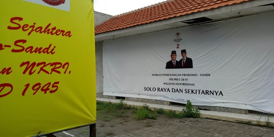 Markas Timses Prabowo-Sandi Dekat Rumah Jokowi di Solo Sepi Aktivitas