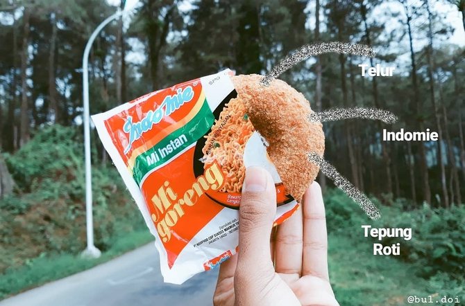 ilustrasi donat indomie goreng