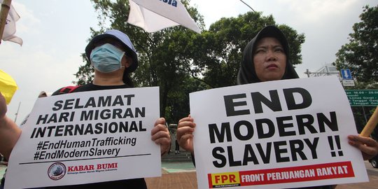 Peringatan Hari Buruh Migran Internasional, Massa Demo di Istana Merdeka