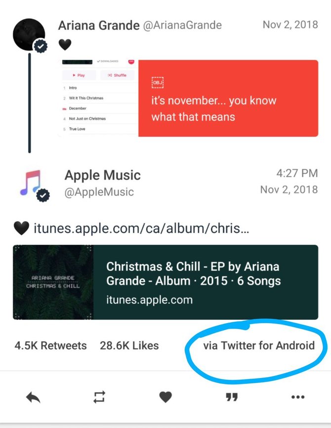 apple music tweet android