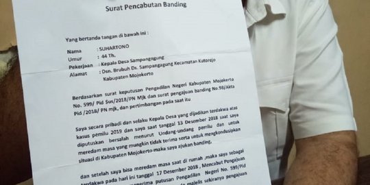 Cabut Upaya Banding, Kades di Mojokerto Terlibat Kampanye Sandiaga Dieksekusi Jaksa