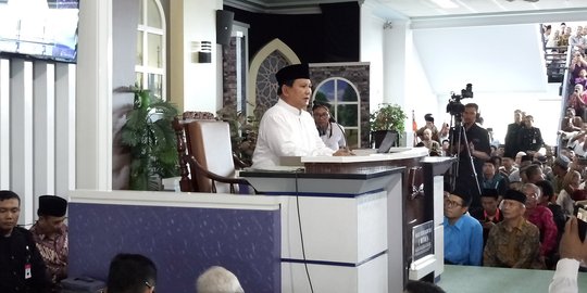 Pengajian di MTA Solo, Prabowo Bicara Pengelolaan Kekayaan Negara yang Salah